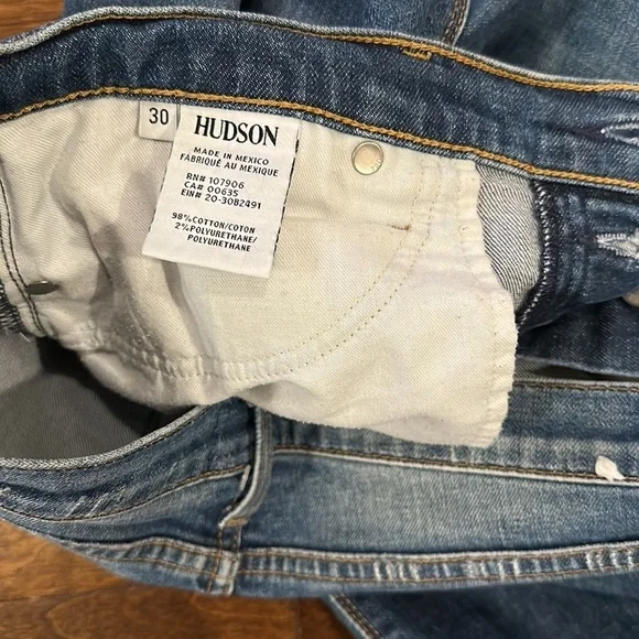 Hudson Riley Cropped Straight Relaxed Jeans Size 30 - Picture 6 of 7